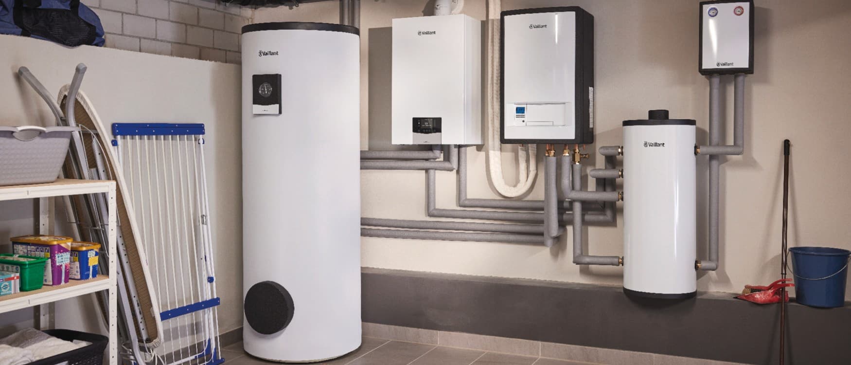Vaillant hibridni sustav s plinskim grijanjem i spremnikom topline.